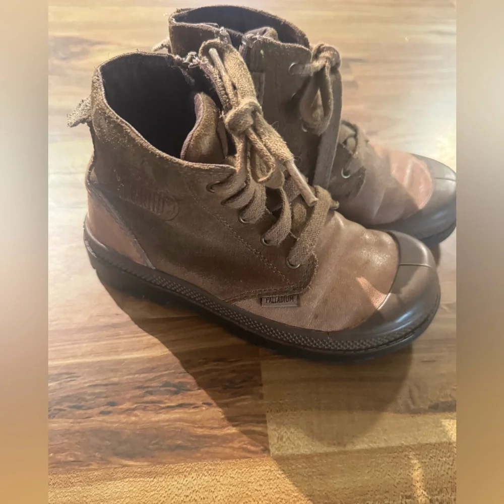 Palladium Kids Brown Suede Lace-Up Boots
